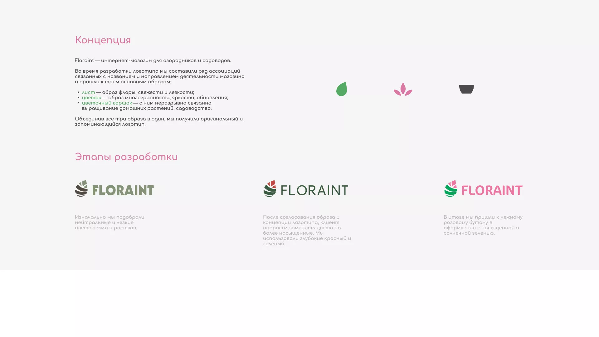 Создание логотипа и интернет-магазина «FLORAINT» в Владивостоке