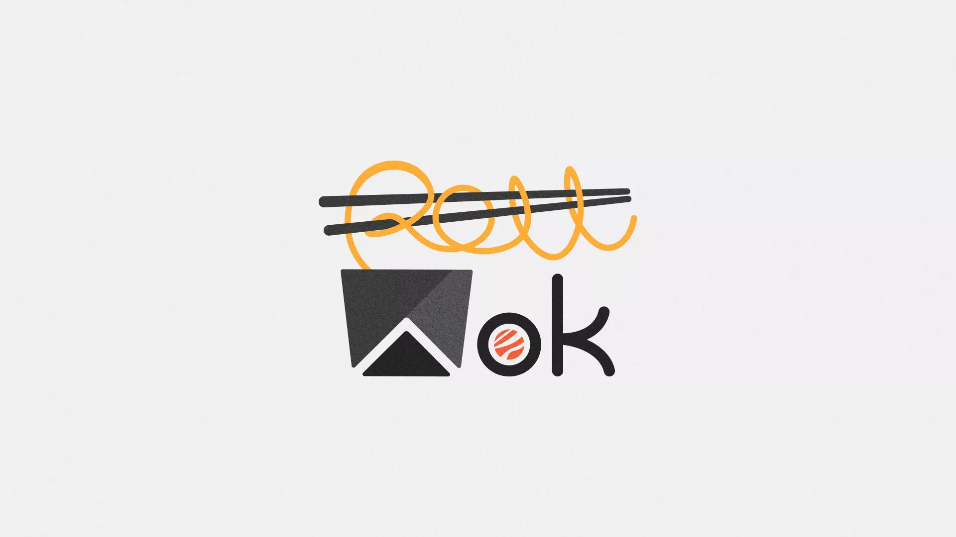 Разработка логотипа суши-бара «Roll Wok Club» в Владивостоке