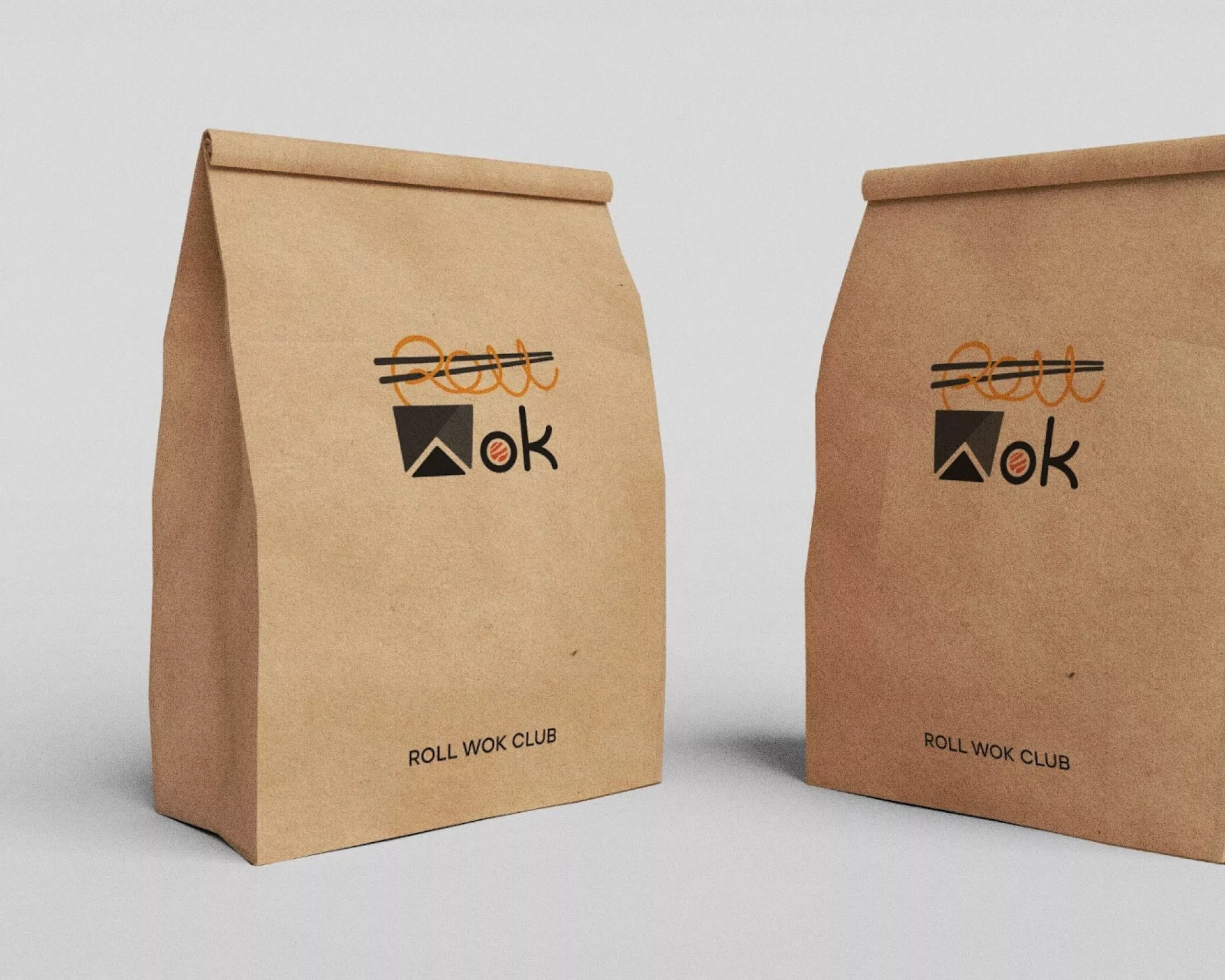 Создание дизайна упаковки суши-бара «Roll Wok Club» в Владивостоке